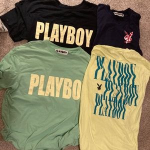 LOT of (4) playboy t shirts